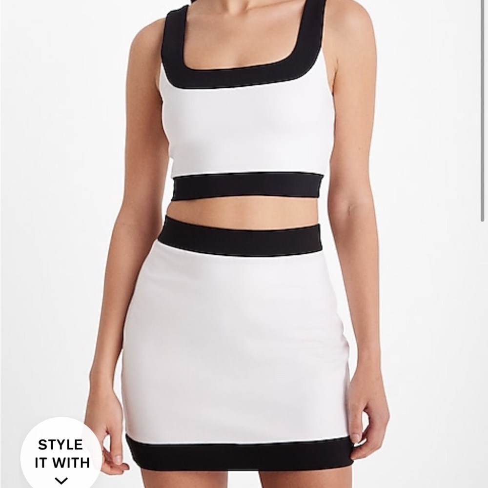 Chic Express Matching Skirt and Cropped Tank Set